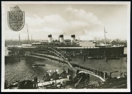 Hamburg 1933 (13.9.) S/w.-Foto-Ak.: Hamburg, Braune Messe Auf Dem Schnelldampefer "Cap Polonio" (mit Hakenkreuz-Wappensc - Maritiem