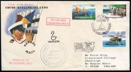 KOKOS-INSELN 1984 (20.4.) Faßpost (Tin Can Mail) Kompl. Satz + ET-SSt. + Div. HdN: TIN CAN MAIL.. U. BARREL MAIL (Post-T - Maritime