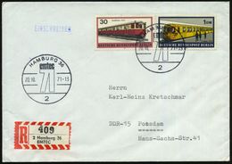 2 HAMBURG 36/ Emtec/ 71 1971 (20.10.) SSt (= Europ. Messe & Kongreß Für Boots-Technik) Mehrfach + Sonder-RZ: 2 Hamburg 3 - Marittimi