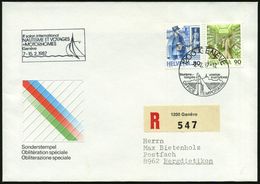 SCHWEIZ 1987 (7.2.) Amtl. HdN: 8e Salon International/ NAUTISME ET VOYAGES/+ MOTORHOMES/Genève (Segelbbot) + 1K-HWSt.: 1 - Maritiem