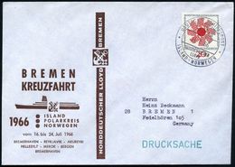 B.R.D. 1966 (24.7.) 2K-BPA: DEUTSCHE SCHIFFSPOST/TS/BREMEN/NDL/ISLAND - NORWEGEN Auf Passendem NDL-SU: Kreuzfahrt Island - Marittimi