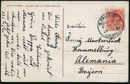 SPANIEN /  GROSSBRITANNIEN 1921 (21.11.) 10 C. Alfons XIII., Rosa EF + 1K: PAQUEBOT/POSTED AT SEA/RECEIVED/ LIVERPOOL ,  - Maritiem