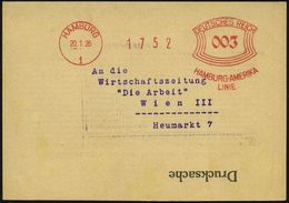 HAMBURG/ 1/ HAMBURG-AMERIKA/ LINIE 1926 (20.1.) Früher AFS Klar Auf Firmen-Kt.: Schiffsbewegungen Der Hamburg-Amerika-Li - Maritiem