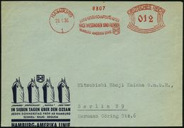 HAMBURG/ 1/ BILLIGE GESELLSCHAFTSFAHRTEN/ NACH WESTINDIEN U.FLORIDA/ ..HAPAG 1936 (29.1.) Seltener AFS A. Reklame-Vs.: H - Maritime