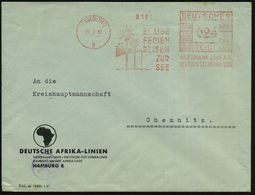 HAMBURG/ 8/ BILLIGE/ FERIEN/ REISEN/ ZUR/ SEE/ WOERMANN-LINIE AG/ DT.AFRIKA-LINIE 1937 (24.3.) AFS = Palmen Vor Fahrgast - Maritime