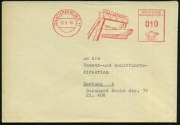 (24a) HAMBURG 11/ STÜLCKENWERFT 1960 (15.8.) Dekorativer AFS (= Werft Mit Schiffsrumpf) Klar Gest. Orts-Bf., = BRD-Pleit - Maritime