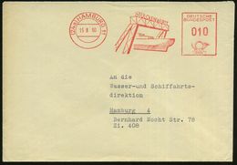 (24a) HAMBURG 11/ STÜLCKENWERFT 1960 (15.8.) Dekorativer AFS (= Werft Mit Schiffsrumpf) Klar Gest. Orts-Bf., = BRD-Pleit - Marítimo