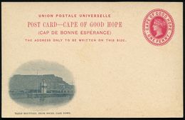 KAP DER GUTEN HOFFNUNG 1898 1/2 P. BiP Victoria, Rot: Docks Mit Tafelberg (u. Leuchtturm ?) Ungebr., Frühes Motiv!  (HG. - Maritime