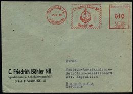 HAMBURG 14/ ( F R E I H A F E N)/ C.F.Böhler Nfl./ Spedition 1949 (25.8.) AFS = Hauspostamt Zollausschlußgebiet Hamburge - Maritiem