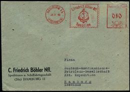 HAMBURG 14/ ( F R E I H A F E N)/ C.F.Böhler Nfl./ Spedition 1949 (25.8.) AFS = Hauspostamt Zollausschlußgebiet Hamburge - Schiffahrt