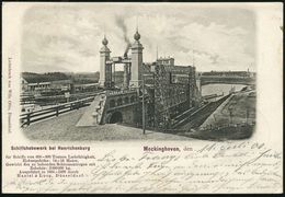 Castrop-Rauxel Henrichenburg 1900 (11.7.) S/w.-Foto-Ak.: Schiffshebewerk Bei Henrichenburg (Meckinghoven) In Dortmund Ge - Marittimi