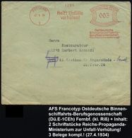 POTSDAM/ 1/ Helft Unfälle/ Verhüten!/ Ostdeutsche/ Binnenschiffahrts-/ Berufsgenossenschaft.. 1934 (27.4.) AFS + Inhalt  - Maritime