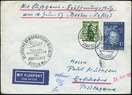 KONSTANZ/ BODENSEE-SCHIFFSPOST 1957 (10.6.) 2K (Nr.u-05) 2x Auf Österreich 20g U. 1 S. + 1K-HdN: DDR/ INLANDS-/FLUGVERKE - Marittimi