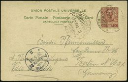 ITALIEN 1903 (29.5.) 2K-Gitter-BPA: COMO - COLICO/No.2 = Schiffspost Comer See 2x (1x Teils Undeutl.) Künstler-Ausl.-Ak. - Marittimi