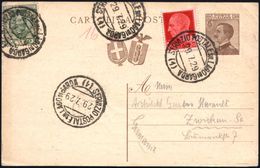 ITALIEN 1929 (29.7.) 1K-Segm.: SERVICIO POSTALE SUL LAGO DI GARDA/(1) = Gardasee-Schiffspost! Inges. 4x (2x Nicht Ganz V - Marittimi