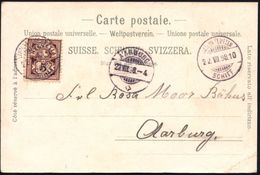 SCHWEIZ 1898 (22.7.) 1K-Gitter: LUZERN - FLÜELEN/10/SCHIFF = Kurs 10 2x Sauber A. EF 5 C. Ziffe, Monochrome Litho-Ak.: G - Marítimo