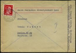 DT.BES.NORWEGEN 1944 (11.1.) 12 Pf. Hitler (Deutsches Reich) EF (Bug) 2K: TROMSÖ/a/über/DEUTSCHE DIENSTPOST OSLO + Masch - Maritiem