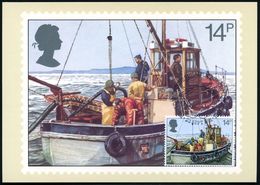 GROSSBRITANNIEN 1981 (23.9.) "Jahr Des Fischers", Kompl. Satz = Hochsee-Fischerei Je ET-SSt , 4 ET-Maximumkarten (Mi.891 - Maritiem