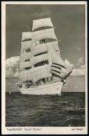 Hamburg 1 1938 (19.10.) S/w.-Foto-Ak.: Segelschulschiff "Horst Wessel" , Bedarf (Bo.S 369 A = WHW) - - Marittimi