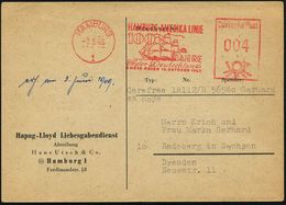 HAMBURG/ 1/ HAMBURG-AMERIKA LINIE/ 100 JAHRE/ Segler Deutschland/ ERSTE REISE 15.OKT.1848 1949 (7.5.) Sehr Seltener AFS  - Maritime