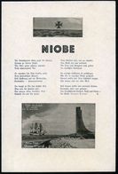 DEUTSCHES REICH 1932 Gedenkblatt Zum Untergang Des Segelschulschiffes "Niobe" (1932) Mit Gedicht U. 2 Abb. (Marine-Ehren - Maritime