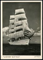 DEUTSCHES REICH 1938 (ca.) S/w.-Foto-Ak.: Segelschulschiff "Horst Wessel", Foto Ferd. Urbahns , Ungebr. (Verlag EAS, Sch - Marítimo