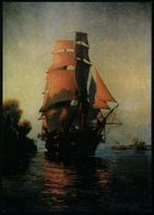 B.R.D. 1989 Schmuckblatt-Telegramm: Schulschiff "Niobe" (1897) Gemälde Von Hans Bordt , Ungebr., Innen Roter 1L Der Vers - Marittimi