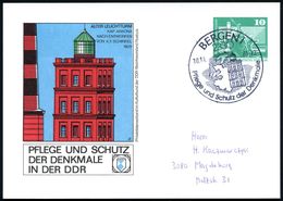 2330 BERGEN 1/ Pflege U.Schutz Der Denkmale 1981 (10.11.) SSt = Alter Leuchtturm Kap Arkona Nach Plänen Von F. K. Schink - Leuchttürme