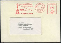 2057 GEESTHACHT/ LEUCHTTURM/ BRIEFMARKENALBEN/ ..P.KOCH 1964 (24.4.) AFS = Leuchtturm (mit Lichtkegel) Klar Gest. Fern-B - Faros
