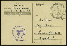 SWINEMÜNDE / Sonniges Ostseebad 1940 (12.12.) HWSt = Leuchtturm + Viol. HdN: Marinelazarett Swinemünde, Klar Gest. Feldp - Faros