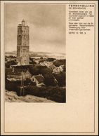 NIEDERLANDE 1929 7 1/2 C. BiP Wilhelmine, Rot:  TERSCHELLING DE BRANDARIS.. = Leuchtturm , Ungebr. (Mi.P 188/IV-3) - - Fari