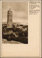 NIEDERLANDE 1929 7 1/2 C. BiP Wilhelmine, Rot:  TERSCHELLING DE BRANDARIS.. = Leuchtturm , Ungebr. (Mi.P 188/IV-3) - - Faros