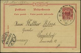 DEUTSCHES REICH 1898 (15.5.) 1K-BPA: KAIS. DEUTSCHE/MARINE-/SCHIFFSPOST/No.34/** = S.M.S. "Kurfürst Friedr. Wilhelm" Kla - Maritime