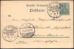 DEUTSCHES REICH 1901 (16.5.) 1K-BPA: KAIS. DEUTSCHE/MARINE/SCHIFFSPOST/No.26 = Dampfer "Rhein" ,Versorger Ostasiengeschw - Maritime