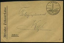 LABOE/ OSTSEE-BAD/ MARINE-EHRENMAL 1932 (29.4.) HWSt = Marine-Ehrenmal Klar Auf Postdienst-Bf.: Postamt Laboe (Bo.1) - - Maritime