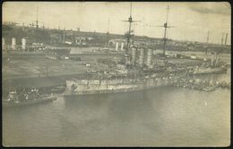 Wilhelmshaven 1919 (Jan.) S/w.-Foto-Ak.: Linienschiff "Preussen" Beim Umbau Zum Mutterschiff Für Flachgehende Minensuchb - Maritiem