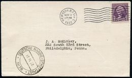 U.S.A. 1932 (11.11.) 2K-BPA: DEUTSCHE MARINE-SCHIFFSPOST/Nr.28 = Kl. Kreuzer Karlsruhe Als Nebenstpl. Auf US-Inl.-Bf., G - Marítimo