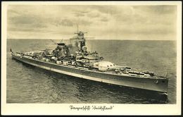 DEUTSCHES REICH 1935 (ca.) S/w.-Foto-Ak.: Panzerschiff "Deutschland", Matrosen In Parade-Aufstellung (Luftbild) Ungebr.  - Schiffahrt