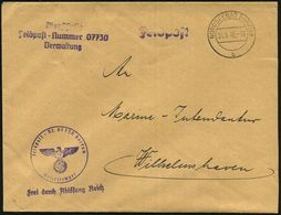 BORKUM NORDSEEBAD/ B 1940 (24.6.) 2-StegK + 2 Viol. HdN: Feldpost-Nr. 07730 Borkum/Frei Durch Ablösung Reich = Marine-Fl - Schiffahrt