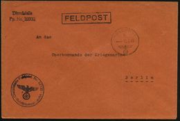 DEUTSCHES REICH 1942 (13.5.) 1K: FELDPOST/h/--- + Viol. 1K-HdN: Feldpost Nr. 32 732 = Deutsche Seetransportchef Italien  - Marítimo