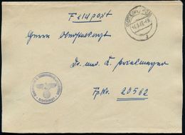 GOTENHAFEN/ A 1942 (18.3.) 2K + Blauer 1K-HdN: Kommando 1. Unterseebootslehrdivision + Rs. Hs. Abs. "2. U.L.D. ...Dampfe - Sottomarini