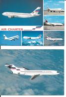 AVIATION Avion Avions AIR CHARTER AIR FRANCE Lot De 2 Cartes (2) BOEING 727 - 228 - Voir Scan R/V Des 2 Cartes*PRIX FIXE - 1946-....: Modern Tijdperk