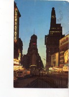 U3519 Postcard: TIMES SQUARE, NEW YORK + AUTO CARS VOITURES BUS AUTOBUS + NICE AIR MAIL STAMP - Time Square