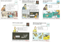 Lot De 4 Mini-fiche Offerte Par Le Chocolat Poulain : N°73, 84, 102, 133, 143 - Illustration Hergé [Tintin - Tournesol.. - Sammelbilder