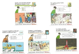 Lot De 5 Mini-fiche Offerte Par Le Chocolat Poulain : N° 79, 96, 117, 125, 138 - Illustration Hergé [Tintin - Tchang... - Sammelbilder