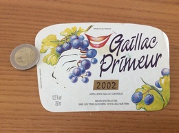 Etiquette De Vin 2002 «GAILLAC PRIMEUR - SARL LES TROIS CLOCHER - LISLE SUR TARN (81)» - Gaillac