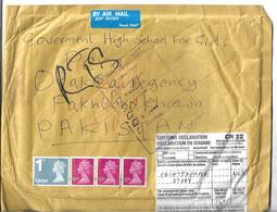 Great Britain 1997 1 Pound - Queen Elizabeth II  Registered Airmail Cover Sent To Pakistan. - Brieven En Documenten
