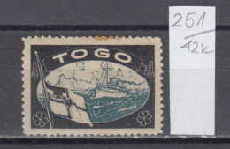 42K251 /  TOGO , SHIP Steamer DEUTSCHLAND KOLONIEN GERMANY COLONIES , CINDERELLA LABEL VIGNETTE , Deutschland - Togo