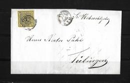 Altdeutschland Würtemberg → Brief Stuttgart Nach Tübingen 1854   ►RRR◄ - Lettres & Documents