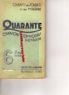 59- DUNKERQUE- RARE CHANSONS COMIQUES A REFRAIN-SOLDATS ET MARINS- MARINE GUERRE- RECUEILS BALARDY-1933 - Picardie - Nord-Pas-de-Calais